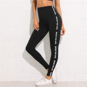 Women's Never Too Late Print Sport Leggings