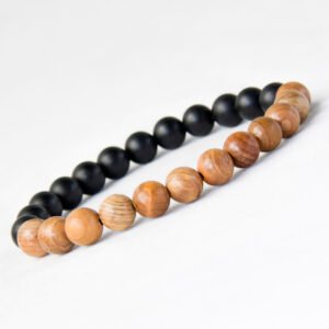 Men's Wooden and Stone Beads Beaded Bracelet