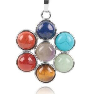 7 Chakra Flower Natural Stones Necklace