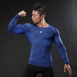 Printed Long Sleeve Compression Men's T-Shirt