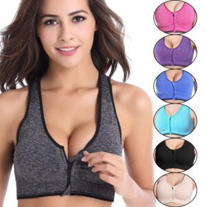 Women's Zipper Sport Bra